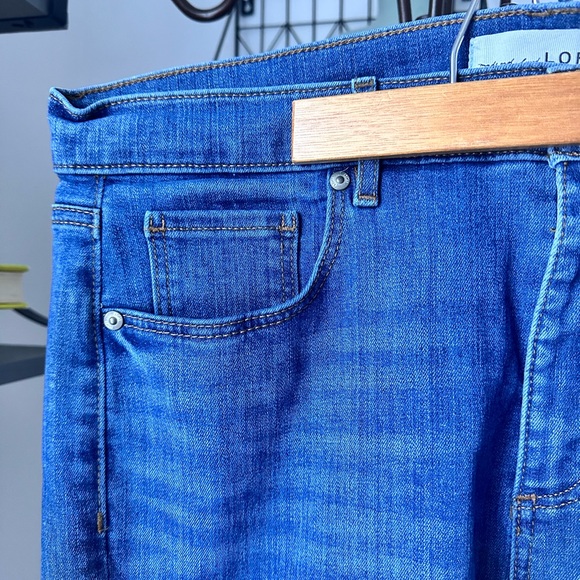 #2 LOFT JEANS SKINNY RAW RUFFLED LEGS BLUE SIZE 32 - Picture 9 of 9